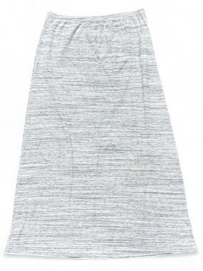Gray waffle knit midi skirt with elastic waistband by Hashtag